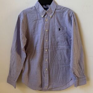 Ralph Lauren Blue, Pink and White Checkered Button Shirt NWOT Boy’s Sz M(12/14)